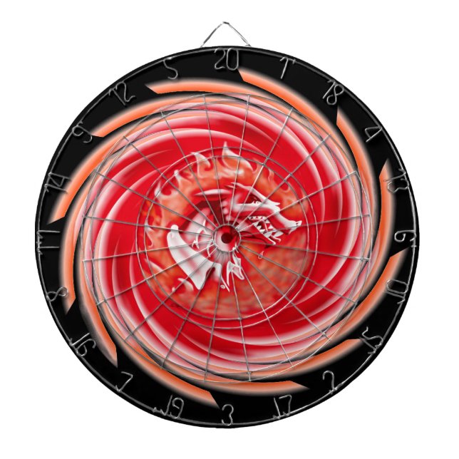 Wild Wolf Whirling black dartboard (Front)