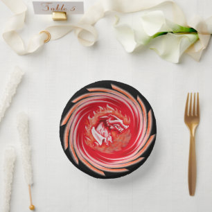 Wild Wolf Whirling black paper bowls Plate