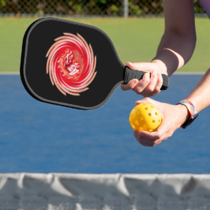 Wild Wolf Whirling black pickleball paddle carbon