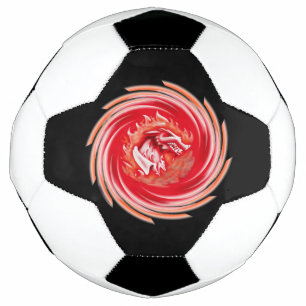Wild Wolf Whirling black soccer ball