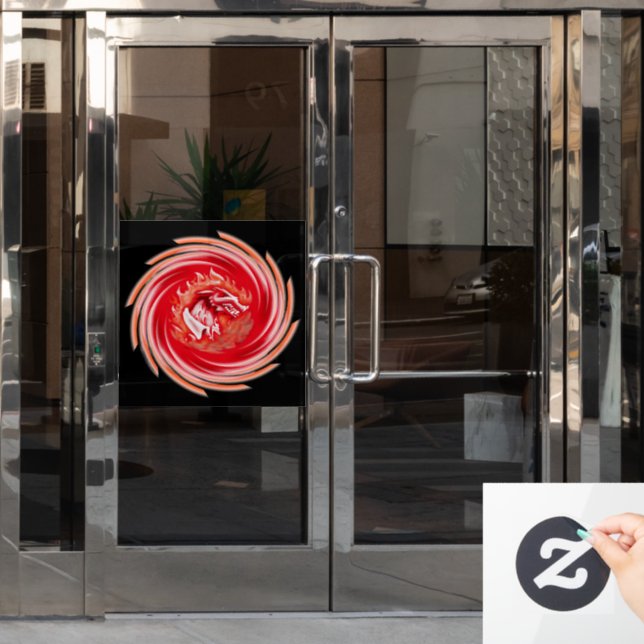 Wild Wolf Whirling black window cling (Office Door)