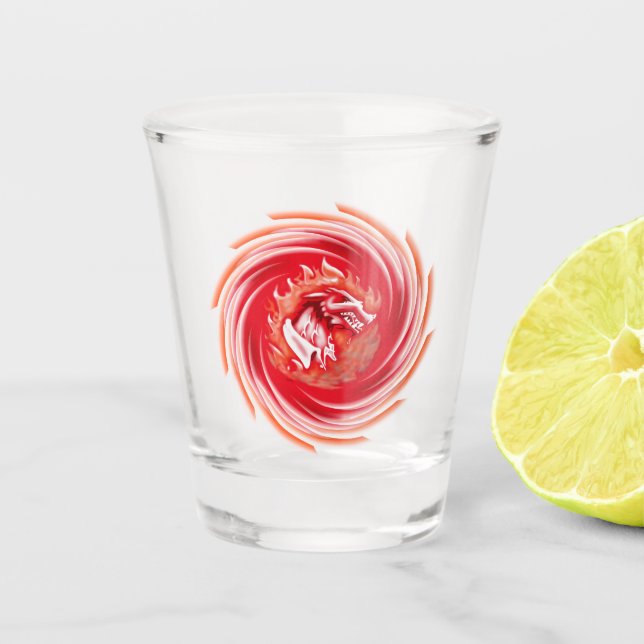 Wild Wolf Whirling clear shot glass (Front)