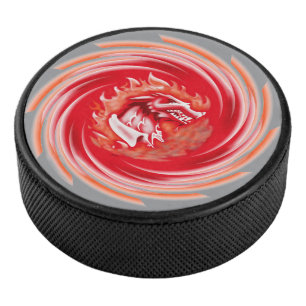 Wild Wolf Whirling gray hockey puck