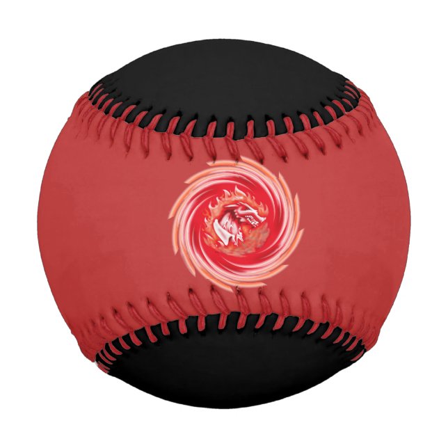 Wild Wolf Whirling red and black baseball (Front)
