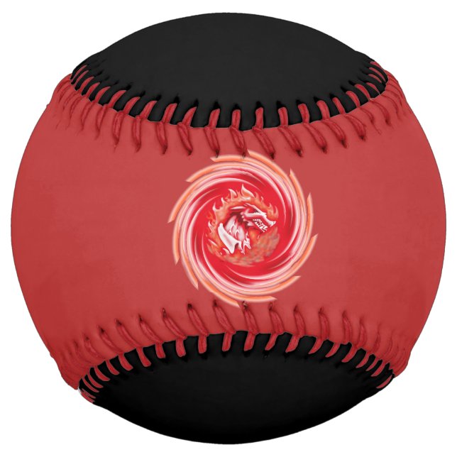 Wild Wolf Whirling red and black softball (Front)