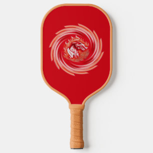 Wild Wolf Whirling red and tan pickleball paddle