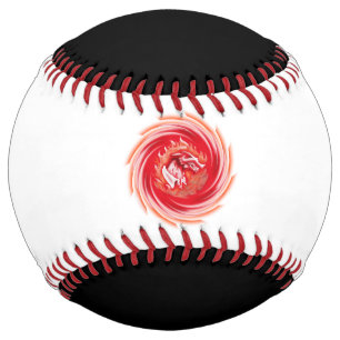 Wild Wolf Whirling white and black softball