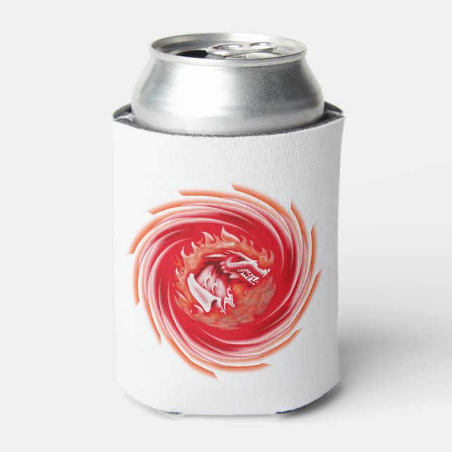 Wild Wolf Whirling white can cooler (Can Front)