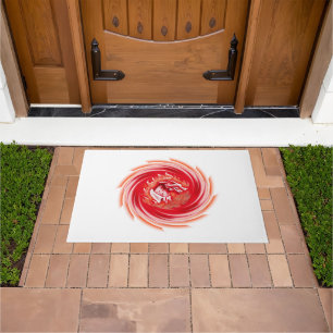 Wild Wolf Whirling white doormat