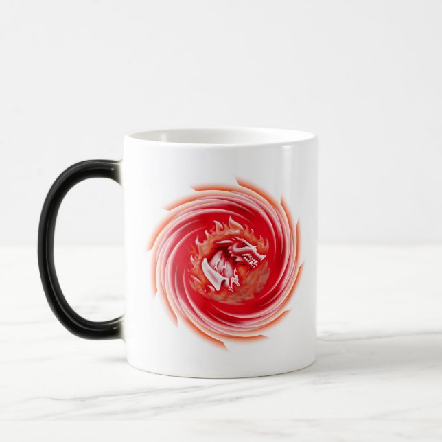 Wild Wolf Whirling white morphing mug (Left)