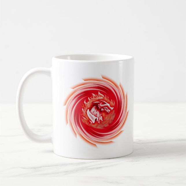 Wild Wolf Whirling white mug (Left)