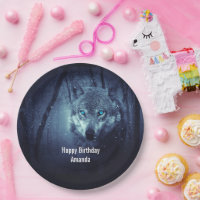 Wild Wolf with Beautiful Blue Eyes Birthday