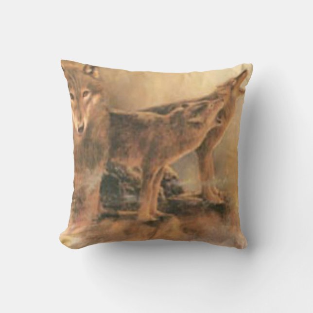 Wild Wolves Reversible Pillow (Front)