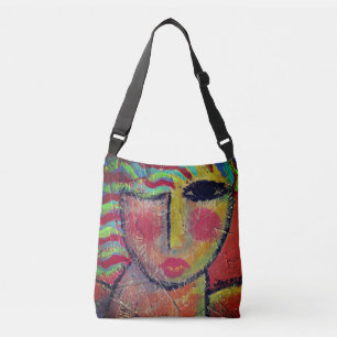 Wild Woman Abstract Painting Crossbody Bag