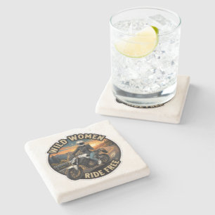 Wild Women Ride Free Stone Coaster