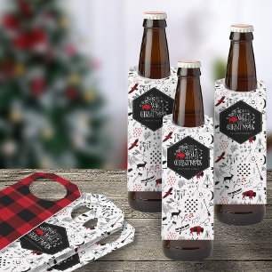 Wild Wonderful Christmas Pattern/Plaid ID604 Bottle Tag