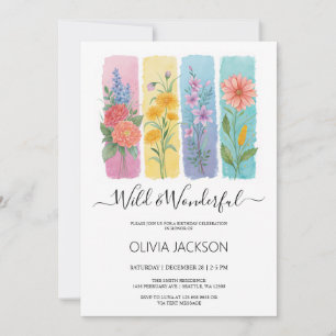 Wild & Wonderful Watercolor Birthday Invitation