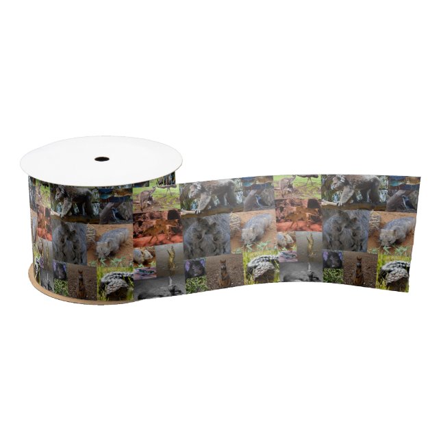 Wild Wonders: Captivating Australian Photo Collage Satin Ribbon (Spool)