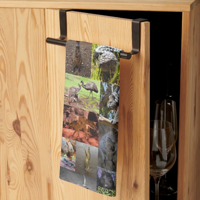 Wild Wonders: Captivating Australian Photo Collage Tea Towel (Thirds Fold)