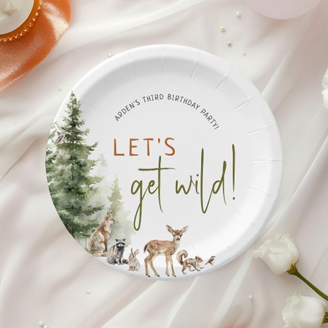 Wild Woodland Animals Birthday Party Paper Plates (Creator Uploaded)