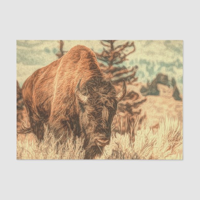 Wild Woodland Bison Tissue Paper (Front)