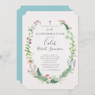 Wild Woodland Flowers Confirmation Invitation