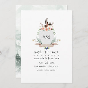 Wild Woodland Laurel Crest Wedding Photo Save The Date