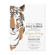 wild world jungle tiger boy baby shower invite