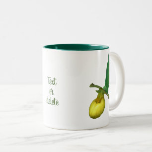 Wild Yellow Lady Slipper Flower Personalised Two-Tone Coffee Mug