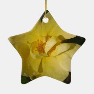 Wild Yellow Rose Ceramic Tree Decoration
