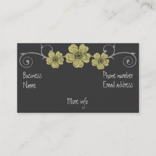Wild Yellow Roses Chalkboard Business Card