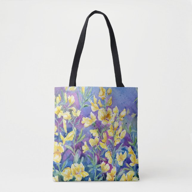 "Wild Yellow Sweet Peas" Shoulder Tote (Front)