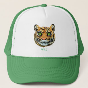 Wild Young Tiger Face & Calligraphy Trucker Hat