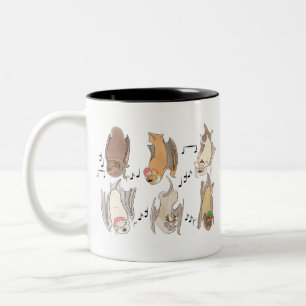 Wild Yultide - Carolling Bats Two-Tone Coffee Mug