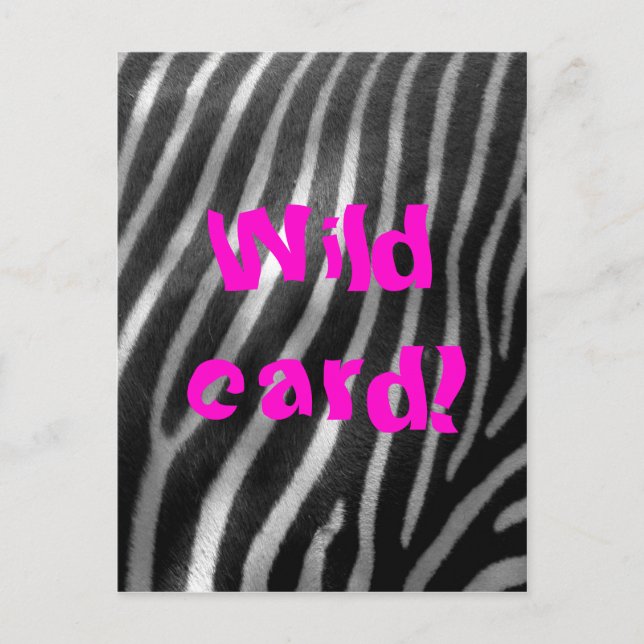 wild zebra background and text postcard (Front)