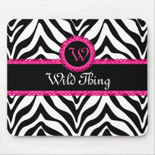 Wild Zebra Pattern and Lace Personalised Mouse Mat