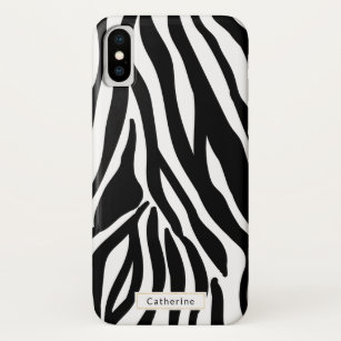 Wild Zebra Print with Name Case-Mate iPhone Case