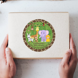 Wild Zoo Animal Jungle Safari Baby Shower Classic Round Sticker