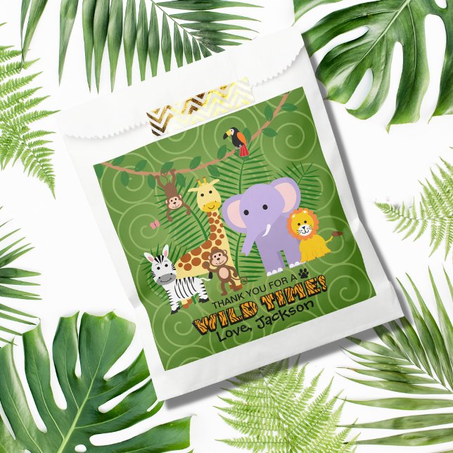 Wild Zoo Animal Jungle Safari Birthday Thank You Favour Bags (Creator Uploaded)