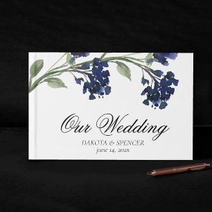 Wildbloom Classic Blue Bohemian Garden Flowers Guest Book