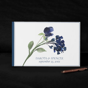 Wildbloom   Classic Blue Bohemian Garden Wedding Guest Book