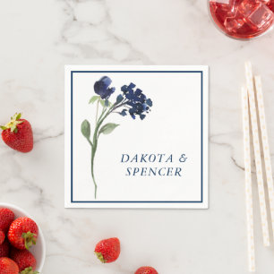 Wildbloom Classic Blue Bohemian Garden Wedding Napkin