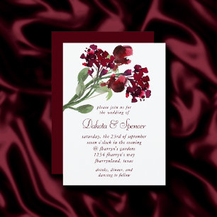 Wildbloom   Crimson Red Bohemian Flowers Invitation