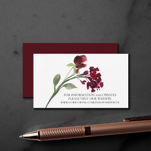 Wildbloom   Crimson Red Bohemian Flowers Website Enclosure Card