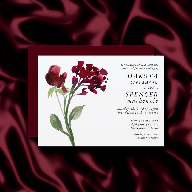 Wildbloom | Crimson Red Bohemian Flowers Wedding Invitation (Creator Uploaded)