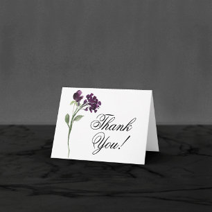 Wildbloom Deep Purple Bohemian Flowers Wedding Thank You Card