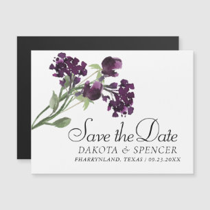 Wildbloom   Deep Purple Bohemian Save the Date Magnetic Invitation