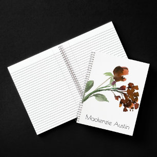 Wildbloom   Terracotta Orange Bohemian Custom Notebook
