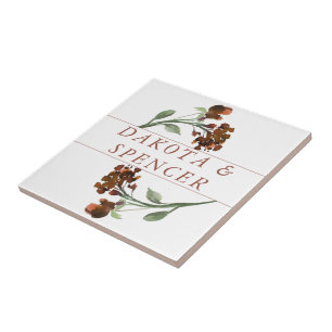 Wildbloom   Terracotta Orange Bohemian Custom Tile