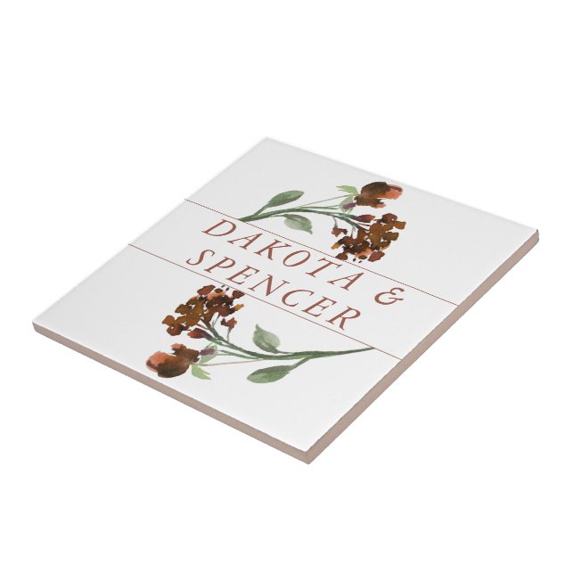 Wildbloom | Terracotta Orange Bohemian Custom Tile (Side)